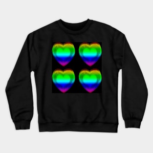 Rainbow Hearts With Black Background Crewneck Sweatshirt